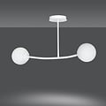 Emibig Emibig Lemvig kleine witte gebogen hanglamp met witte glazen bollen E14 - Perfect voor sfeervolle verlichting in uw woonkamer