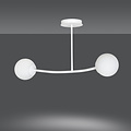 Emibig Emibig Lemvig pequeña lámpara colgante blanca curvada con bolas de vidrio blancas E14 - Ideal para crear una atmósfera acogedora en su espacio