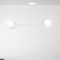 Emibig Emibig Lemvig pequeña lámpara colgante blanca curvada con bolas de vidrio blancas E14 - Ideal para crear una atmósfera acogedora en su espacio