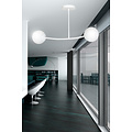 Emibig Emibig Lemvig petite lampe suspendue courbée blanche avec boules en verre blanches E14 - Idéale pour créer une ambiance chaleureuse dans votre espace de vie