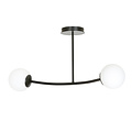Emibig Emibig Lemvig zwarte kleine gebogen hanglamp met witte glazen bollen E14 - Perfect voor een stijlvolle inrichting