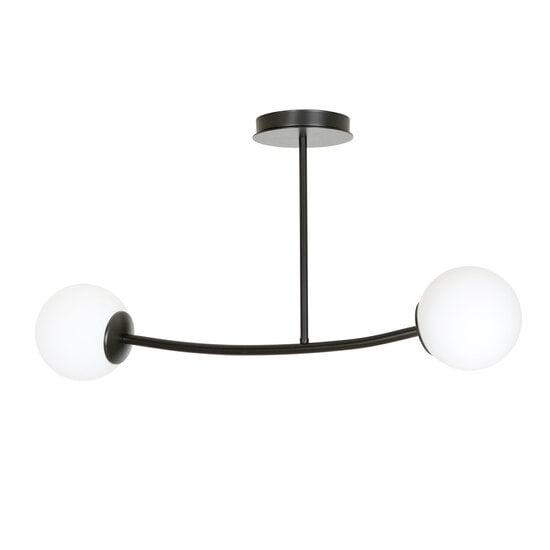 Emibig Emibig Lemvig black small curved hanging lamp with white glass balls E14 - Ideal for stylish interior design