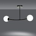 Emibig Emibig Lemvig zwarte kleine gebogen hanglamp met witte glazen bollen E14 - Perfect voor een stijlvolle inrichting