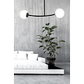 Emibig Emibig Lampe suspendue courbée noire Lemvig avec boules en verre blanc E14 - Idéale pour un intérieur élégant