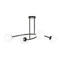 Emibig Emibig Lampe suspendue simple Lemvig noire avec verre blanc 4 lampes E14 - Éclairage idéal pour chaque espace