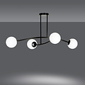 Emibig Emibig Lámpara colgante simple Lemvig negra con vidrio blanco 4 lámparas E14 - Iluminación ideal para cualquier espacio