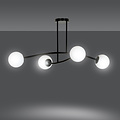 Emibig Emibig Lemvig einfache Pendelleuchte schwarz mit weißem Glas 4 Lampen E14 - Ideale Beleuchtung für jeden Raum