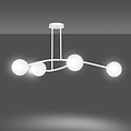 Emibig Emibig Lámpara colgante blanca simple Lemvig con vidrio blanco 4 lámparas E14 - Ideal para interiores modernos