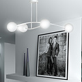 Emibig Emibig Lampe suspendue simple blanche Lemvig avec verre blanc 4 lampes E14 - Idéale pour les intérieurs modernes