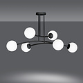 Emibig Emibig Lemvig design pendant lamp black with white glass 6 lamps E14 - Ideal for modern interiors