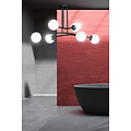 Emibig Emibig Lámpara colgante de diseño Lemvig negra con vidrio blanco 6 lámparas E14 - Ideal para interiores modernos
