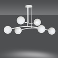 Emibig Emibig Lemvig witte design hanglamp met wit glas 6 lampen E14 - Perfect voor een moderne uitstraling in uw interieur