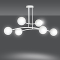 Emibig Emibig Lámpara colgante de diseño blanco Lemvig con vidrio blanco 6 lámparas E14 - Ideal para un toque moderno en tu hogar