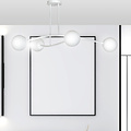 Emibig Emibig Lámpara colgante de diseño blanco Lemvig con vidrio blanco 6 lámparas E14 - Ideal para un toque moderno en tu hogar