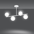Emibig Emibig Odder lámpara colgante blanca de 4 lámparas con bombillas blancas lechosas E14 - Iluminación perfecta para cualquier espacio