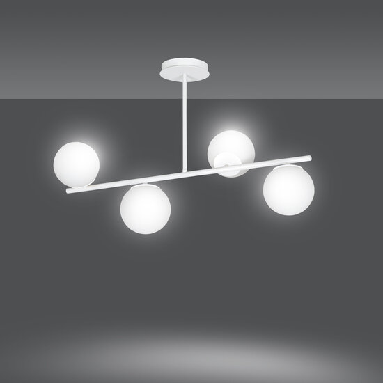 Emibig Emibig Odder white 4 lamp hanging lamp with milky white bulbs E14 - Perfect lighting for any space