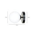 Emibig Emibig Odder zwarte wandlamp met 1 witte glazen bol E14 - Perfect voor sfeervolle verlichting