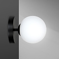 Emibig Emibig Odder schwarze Wandleuchte mit 1 weißen Glaskolben E14 - Perfekt für stilvolle Beleuchtung