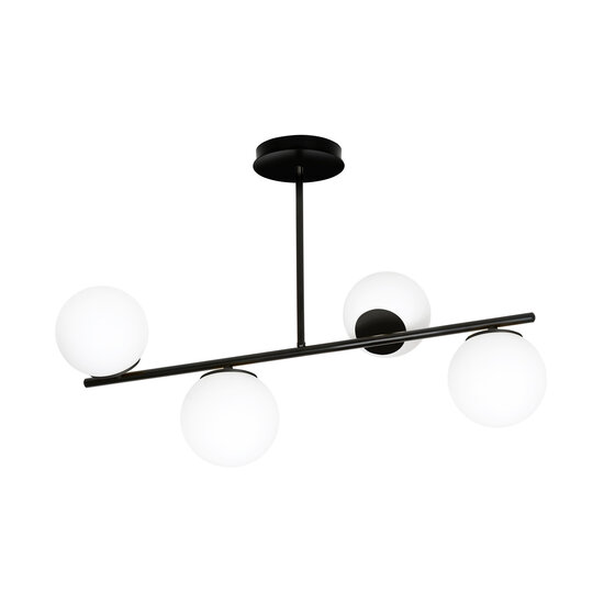 Emibig Emibig Odder black 4 lamp hanging lamp with milky white bulbs E14 - Perfect lighting for any space