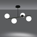 Emibig Emibig Odder zwarte 4 lamp hanglamp met melkwitte bollen E14 - Perfecte verlichting voor elke ruimte