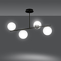 Emibig Emibig Odder lámpara colgante negra de 4 lámparas con bombillas blancas lechosas E14 - Iluminación perfecta para cualquier espacio