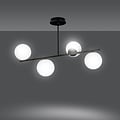 Emibig Emibig Odder lampe suspendue noire 4 lampes avec ampoules blanches laiteuses E14 - Éclairage parfait pour chaque espace