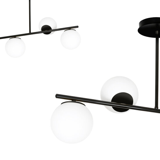 Emibig Emibig Odder lámpara colgante negra de 4 lámparas con bombillas blancas lechosas E14 - Iluminación perfecta para cualquier espacio