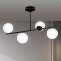 Emibig Emibig Odder black 4 lamp hanging lamp with milky white bulbs E14 - Perfect lighting for any space