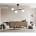 Emibig Emibig Odder lampe suspendue noire 4 lampes avec ampoules blanches laiteuses E14 - Éclairage parfait pour chaque espace