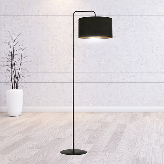 Emibig Emibig Lámpara de pie Middelfart curva negra redonda 1x E27 - Crea un ambiente acogedor en tu hogar