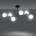 Emibig Emibig Odder hanging lamp black with milky white bulbs 6x E14 - Perfect lighting for any space