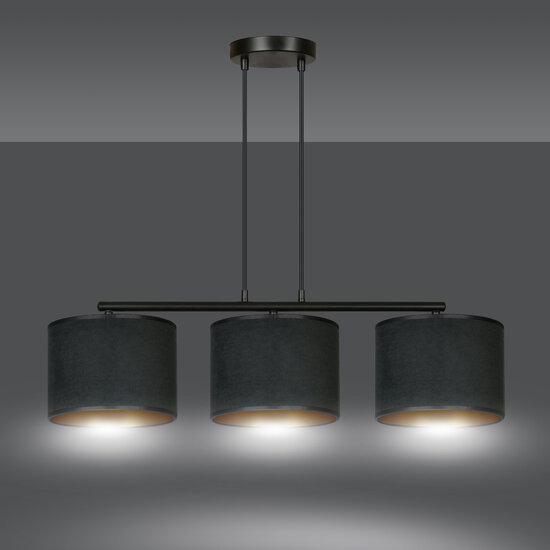Emibig Emibig Lámpara colgante Middelfart pantallas redondas negras 3x E27 - Iluminación perfecta para cualquier espacio