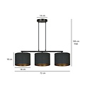 Emibig Emibig Middelfart hanglamp zwarte rond kappen 3x E27 - Perfecte verlichting voor elke ruimte