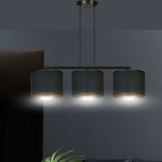 Emibig Emibig Middelfart hanglamp zwarte rond kappen 3x E27 - Perfecte verlichting voor elke ruimte