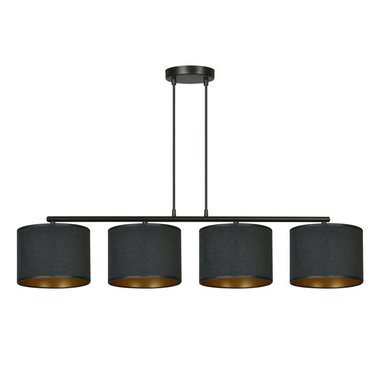 Emibig Emibig Middelfart belle large suspension noire ronde 4x E27 - Idéale pour créer une ambiance chaleureuse dans votre intérieur