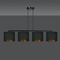 Emibig Emibig Middelfart hermosa lámpara colgante ancha negra redonda 4x E27 - Ideal para crear una atmósfera cálida en su hogar
