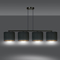 Emibig Emibig Middelfart hermosa lámpara colgante ancha negra redonda 4x E27 - Ideal para crear una atmósfera cálida en su hogar