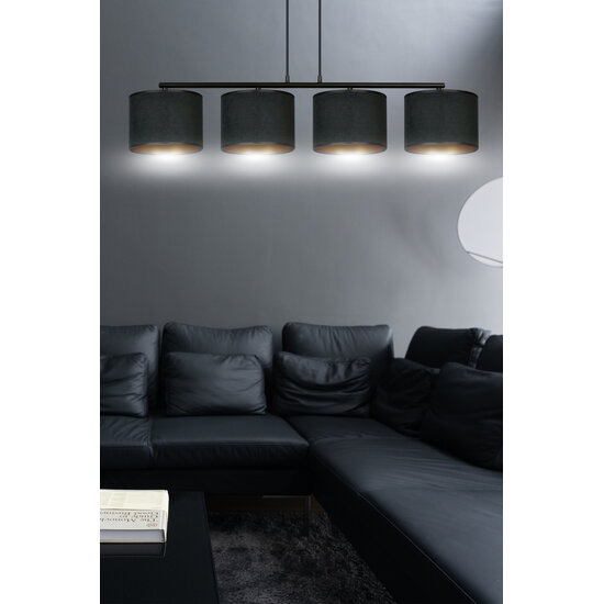 Emibig Emibig Middelfart schöne breite Hängeleuchte schwarz rund 4x E27 - Ideal für eine warme Atmosphäre in Ihrem Zuhause