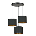 Emibig Emibig Middelfart lámpara colgante 3 lámparas negro pantallas redondas 3x E27 - Ideal para interiores modernos