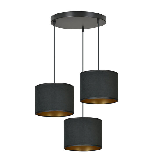 Emibig Emibig Middelfart lámpara colgante 3 lámparas negro pantallas redondas 3x E27 - Ideal para interiores modernos