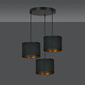 Emibig Emibig Middelfart 3 lamps hanglamp zwart rond kappen 3x E27 - Perfect voor een strak interieur
