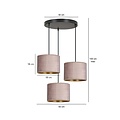 Emibig Emibig Norddjurs 3-Lampen-Hängelampe rosa runde Schirme 3x E27 - Ideal für einen Hauch von Farbe in Ihrem Raum