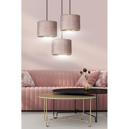 Emibig Emibig Norddjurs 3 lamps hanglamp roze rond kappen 3x E27 - Perfect voor een sfeervolle inrichting
