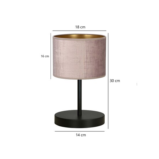 Emibig Emibig lámpara de mesa Norddjurs rosa 1x E27 - Iluminación ideal para tu dormitorio