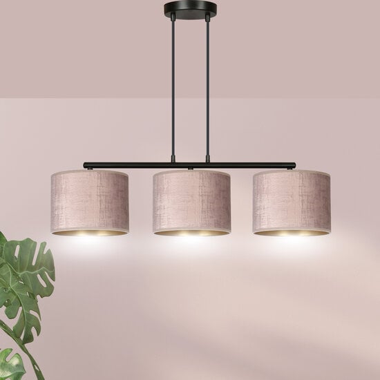 Emibig Emibig Norddjurs hanglamp roze rond kappen 3x E27 - Creëer een gezellige sfeer in uw huis