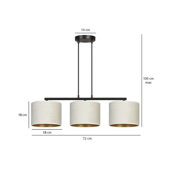 Emibig Emibig Lampe suspendue Jammerbugt beige abat-jours ronds 3x E27 - Créez une atmosphère chaleureuse chez vous