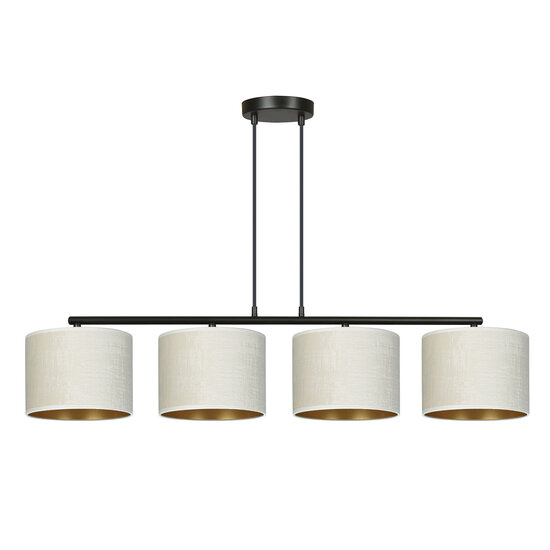 Emibig Emibig Jammerbugt mooie brede hanglamp beige rond 4x E27 - Perfecte verlichting voor elke woonkamer
