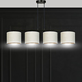 Emibig Emibig Jammerbugt belle large lampe suspendue beige ronde 4x E27 - Solution d'éclairage idéale pour votre salon