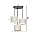 Emibig Emibig Jammerbugt 3 lampes suspension beige abat-jours ronds 3x E27 - Éclairage idéal pour chaque espace