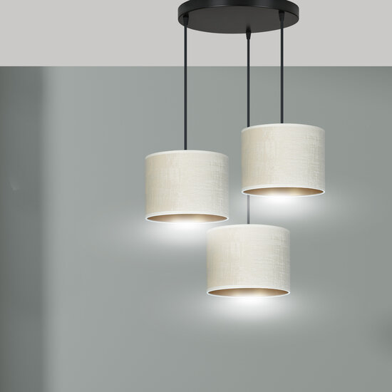 Emibig Emibig Jammerbugt 3 lamp hanging lamp beige round shades 3x E27 - Ideal lighting for any space